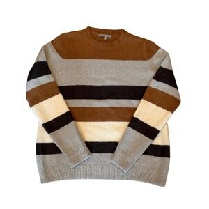 Lemontart Crew Colorblock Casual Chic Striped Sweater Size Small